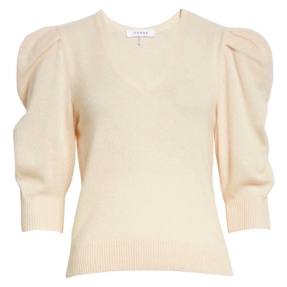 FRAME • Frankie puff sleeve Cashmere knit sweater